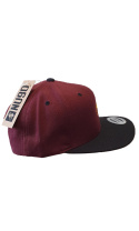 Snapback SIX NU90 Bordowy z czarnym daszkiem / Żółte Logo